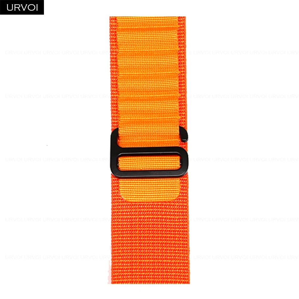 URVOI Alpine Loop for Apple Watch Ultra 4 3 2 Band Series 12 11 10 SE Black G-Hook Closure Woven Strap Polyester for iWatch 49mm