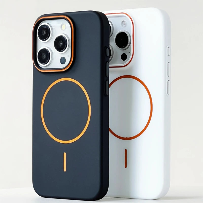 Ultrathin Hit Color For MagSafe Phone Case for iPhone 17 16 15 Pro Max 14 13 12 Magnetic Wireless Charger Matte Hard PC Cover