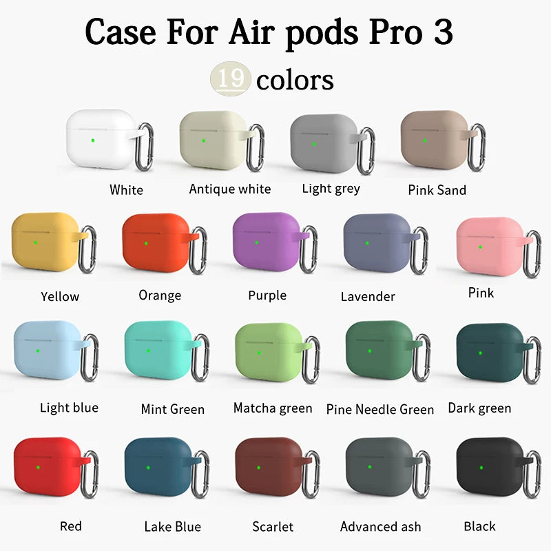 Case For Airpods Pro 3 silicone Protective Case Bluetooth Wireless Earphon Cover For Air pods Pro3/ Apple Air pods Pro 3 case