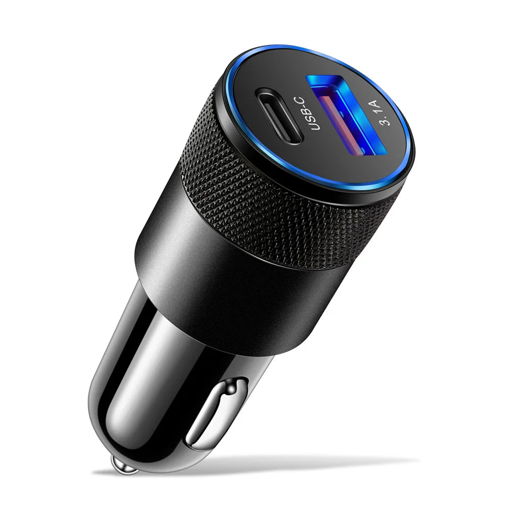 66W 3.1A USB Car Charger Type C Fast Charging Adapter For Xiaomi Huawei iPhone PD Charger Car Adapter Socket Cigarette Lighter