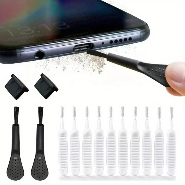 14pcs Mobile Phone Charging Port Dust Plug Removal Cleaner Kit For IPhone  Samsung Universal Phone Dustproof Cleaning Brush