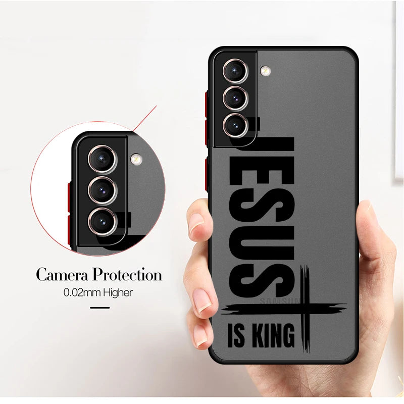 Holy King Of The Cross Funda Back Phone Cover Case for Samsung Galaxy S25 Ultra Note 20 Ultra 10+ S24 Plus S22 S22+ S21+ S21