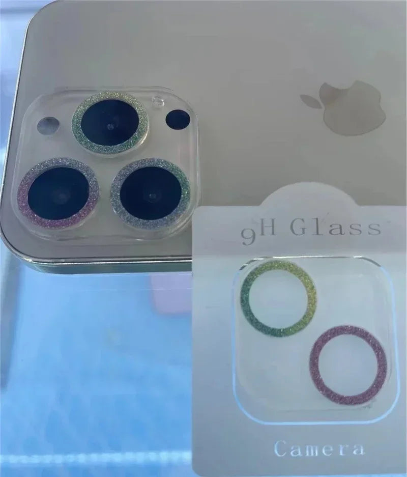 Bling Glitter Diamond Clear Camera Lens Protector Case for IPhone 15 14 13 12 17 16 Pro Max Mini Plus 16Pro 15Pro 16Promax Cover