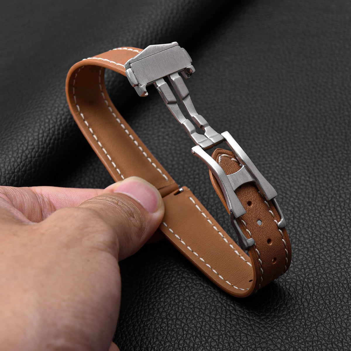 Watch Leather Strap 20mm 22mm Quick Release Smooth Leather Watchband Men Women Watch Band Accessories