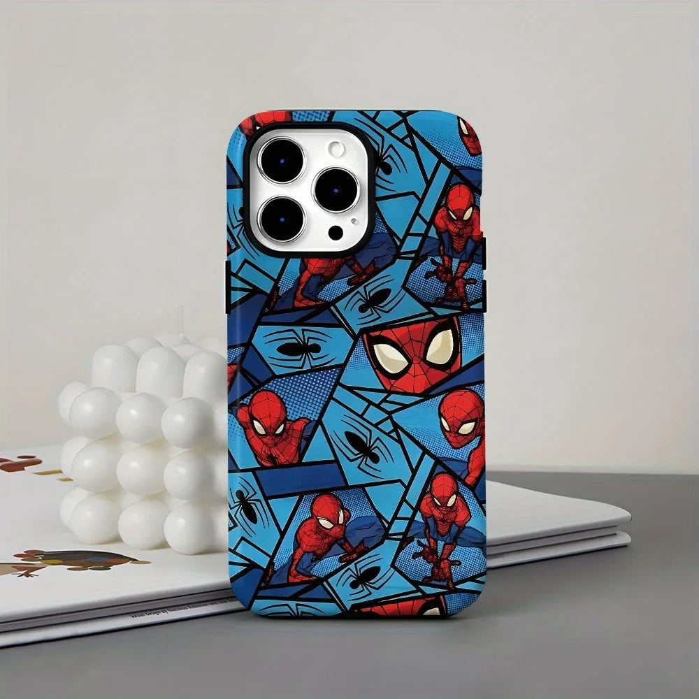Cool Marvels Spiders Mans Phone Case for iPhone 16 15 14 13 12 11 X XS XR XSMAX 7 8 Pro Max Plus Luxury Double-layer Back Cover