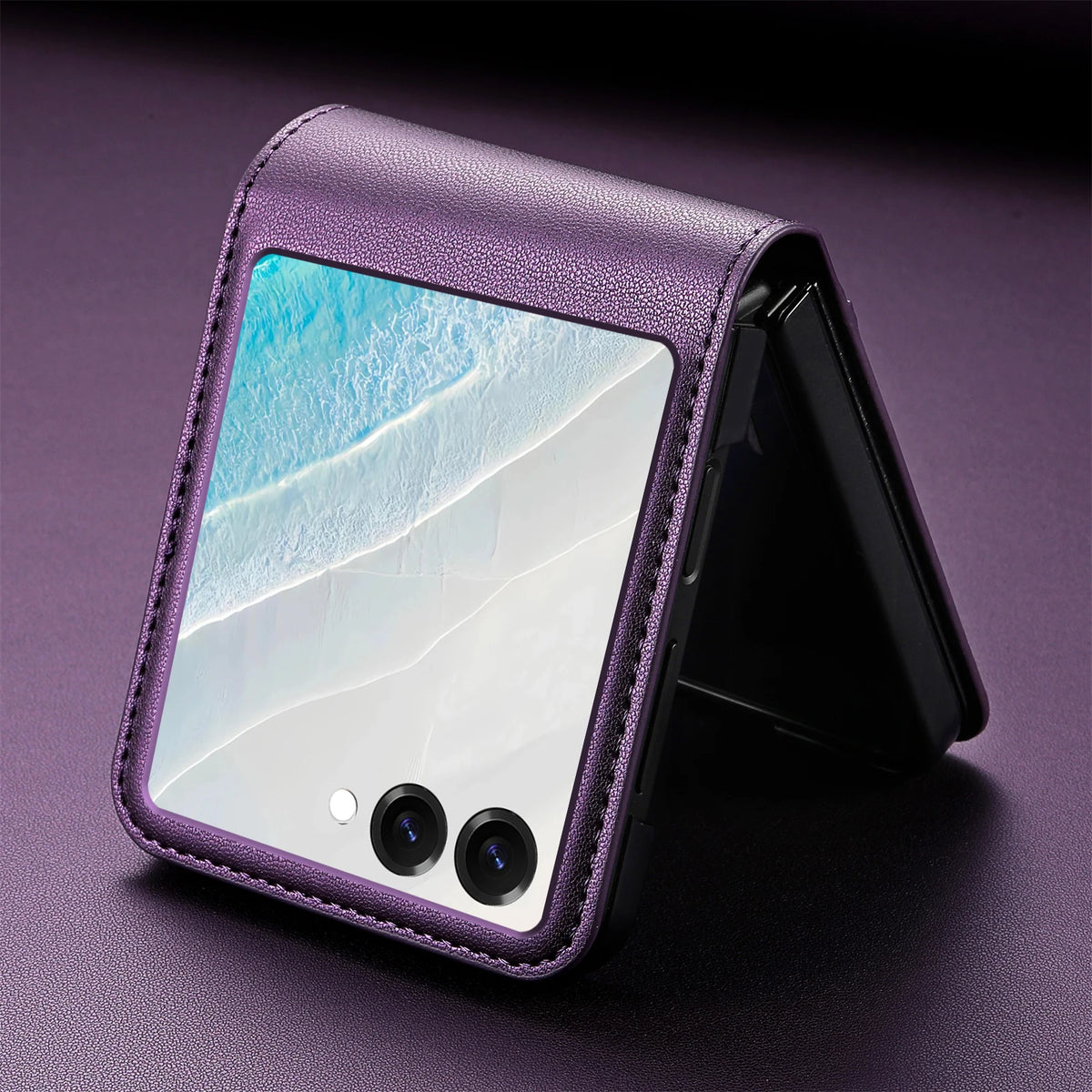 Flip Leather Phone Case For Samsung Galaxy Z Flip 8 7 FE 6 5 4 3 5G Flip7 Flip8 Wallet Card Holder Phone Bag Book Cover Etui
