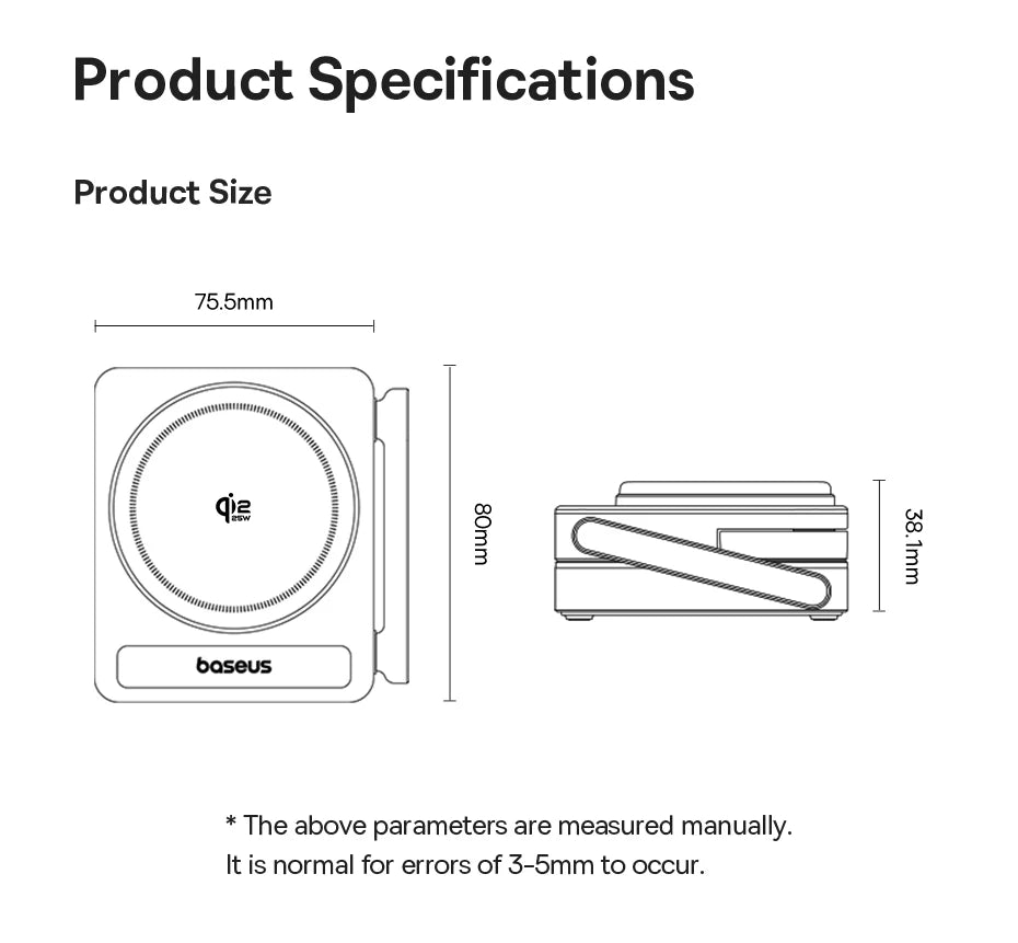 Baseus 3 in 1 Magnetic Wireless Charger Qi2.2 25W Fast Charging For iPhone 17 16 15 14 Apple Watch Earbuds AirPods Pro iWatch