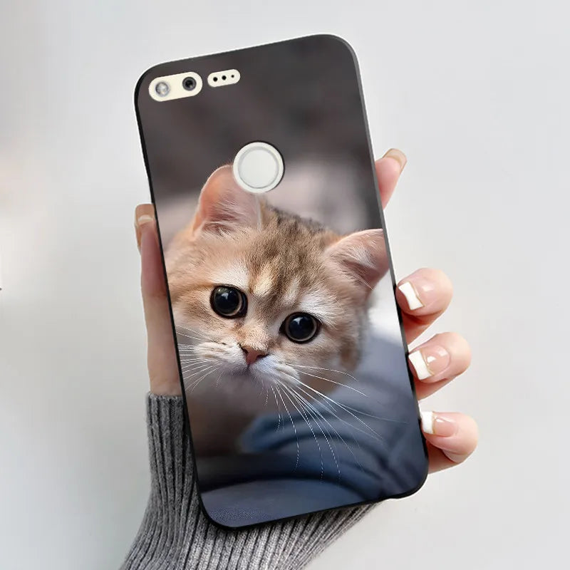 For Google Pixel 1 Case Aesthetic Cute Cat Shockproof Silicone TPU Soft Back Cover for Google Pixel 1 Pixel1 XL Phone Case Coque
