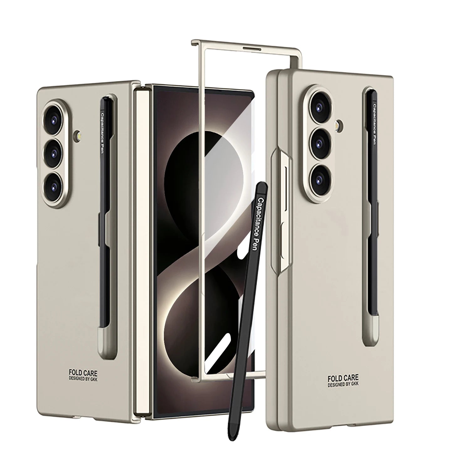 Built-in Screen Protect Slim Case For Samsung Galaxy Z Fold 8Ultra With S Pen Axis Slot Ultra Thin PC Hard Cover Z Fold8Ultra