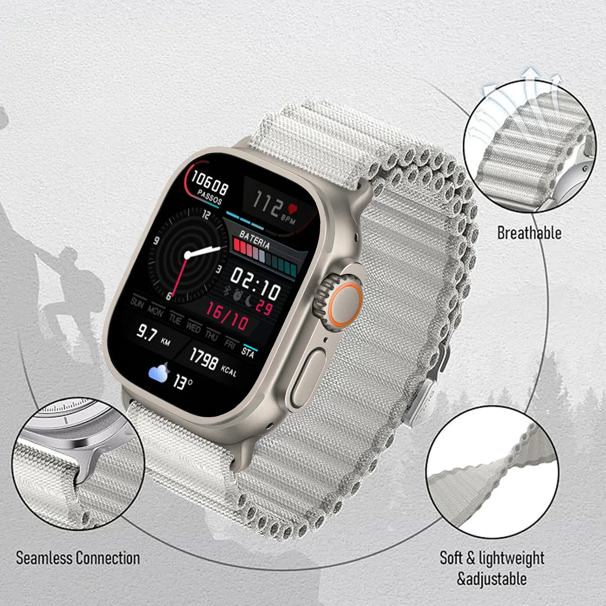Nylon Alpine Strap for Apple Watch Band 11 46mm Ultra 2 49mm 45mm 44mm 42mm Wrist Bracelet For IWatch Series 10 9 7 8 SE Correas