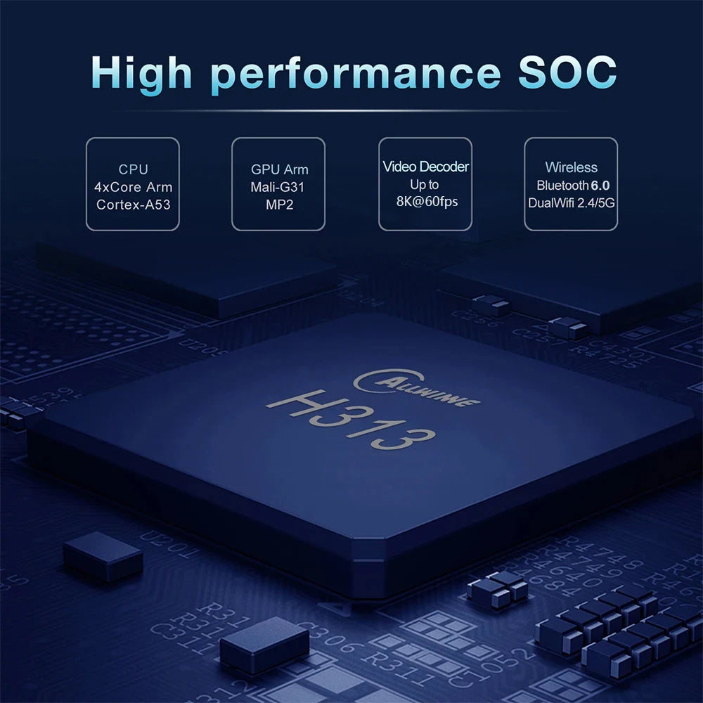 Smart TV Box Bluetooth 6.0 8K Q1 Android 16 Set Top Box Allwinner H313 Dual Wifi 5G 8GB128GB Google Voice Streaming Media Player
