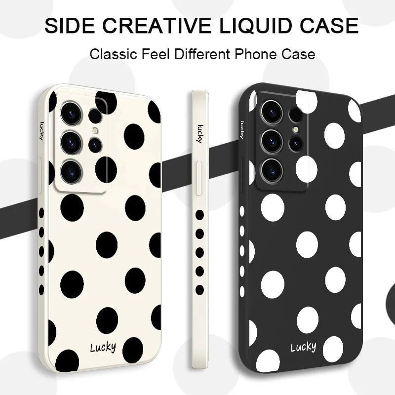 French Polka Dots Phone Case For Samsung Galaxy S25 S24 S23 S22 S21 S20 S10 S10E Ultra Plus FE Note 20 Ultra Plus Cover