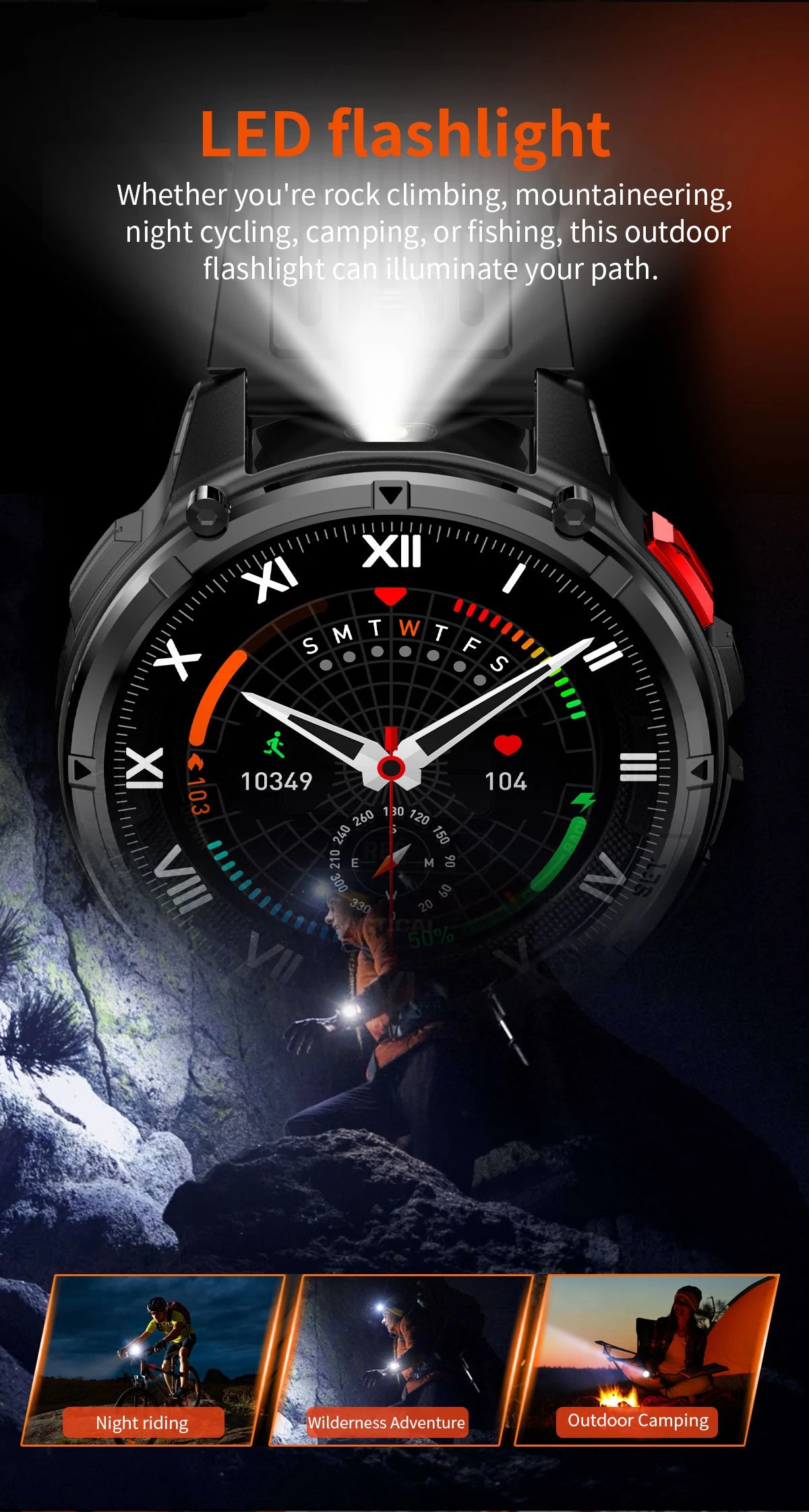 2026 New 1100mah AMOLED Smart Watch Men 170+Sport Fitness LED Flashlight IP69 Waterproof Bluetooth call GPS track Smartwatch iOS
