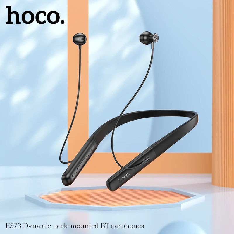 HOCO ES73 Neckband Wireless Bluetooth 5.4 Earphones 14mm Speaker HiFi Stereo Audio Sports Stereo Earbuds Support For Smart Phone