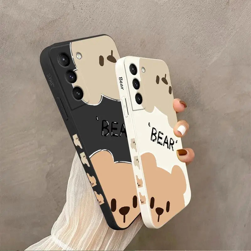 Bear Detective Silicone Phone Case For Samsung Galaxy S23 S22 S21 S10 S9 S8 Plus Note 20 ultra 10 Plus Cover