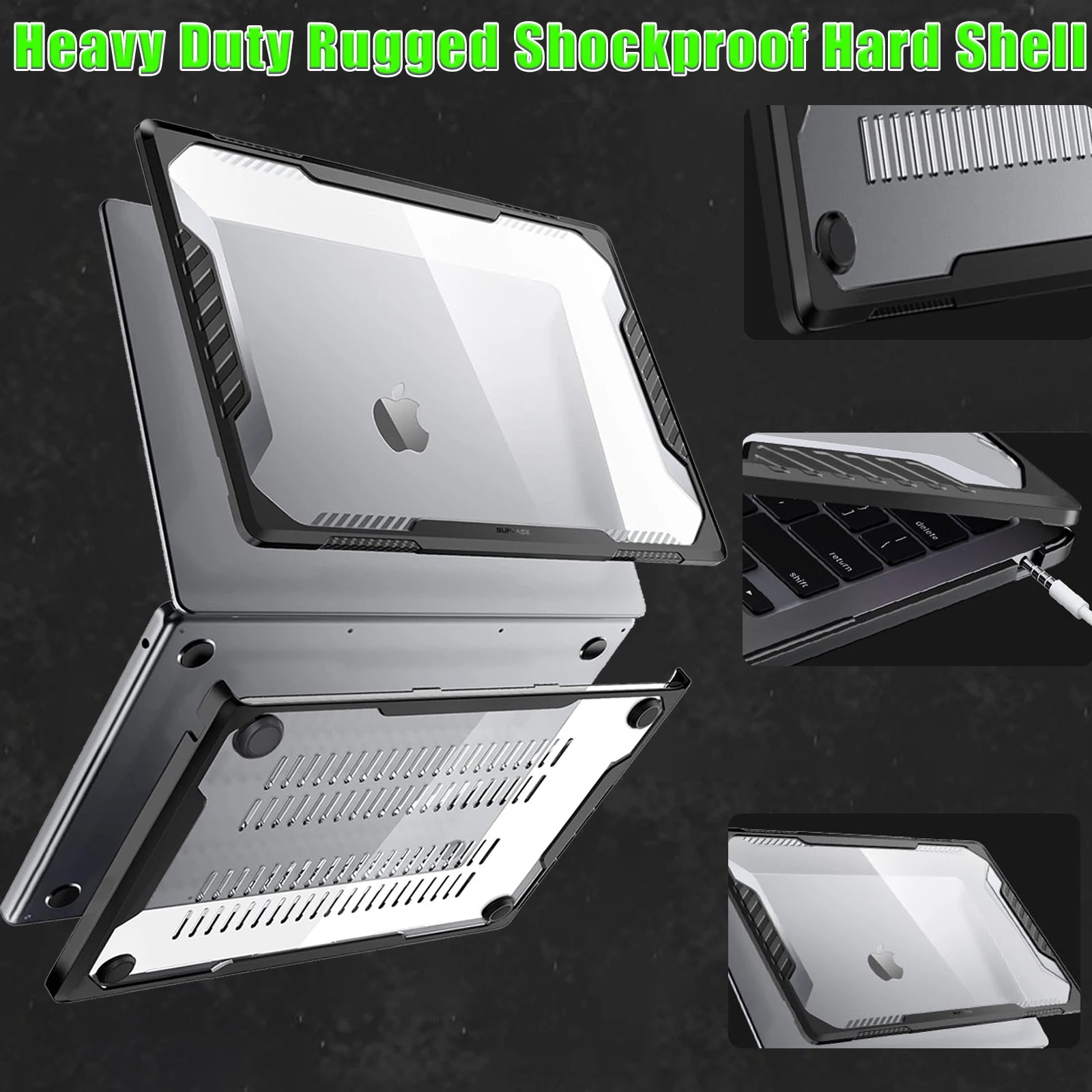 TPU Bumper Case Shockproof Hard Shell& Keyboard Protector For MacBook Air 13.6 Inch 2026-2022 M5 M4 A3240 / M3 A3113 / M2 A2681