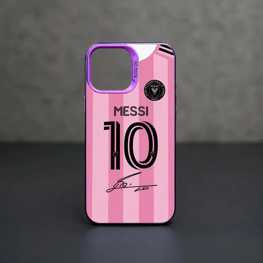 Football Star Messi #10 Logo Phone Case iPhone 11/12/13/14/15/16/17 Pro Max Aurora TPU Shockproof Slim Stylish Case