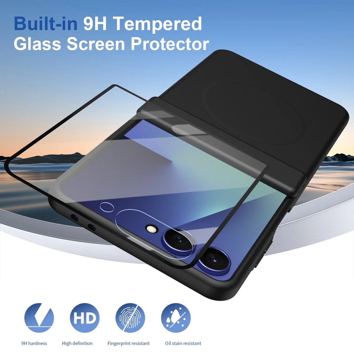Hinge Protective Magnetic for Samsung Z Flip 8 7 FE 6 5 4 3 with Tempered Protective Film Phone Case for Samsung Galaxy Z Flip 8