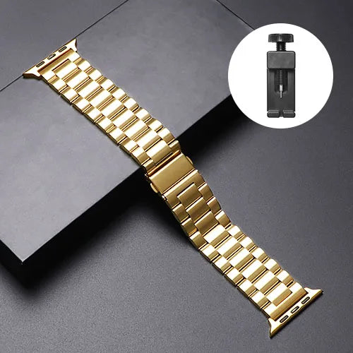 Metal Strap For Apple Watch Ultra 2 49mm 45mm 41mm 44mm 40mm Stainless Steel Wristband For iWatch Series 9 8 7 6 5 4 3 SE Band