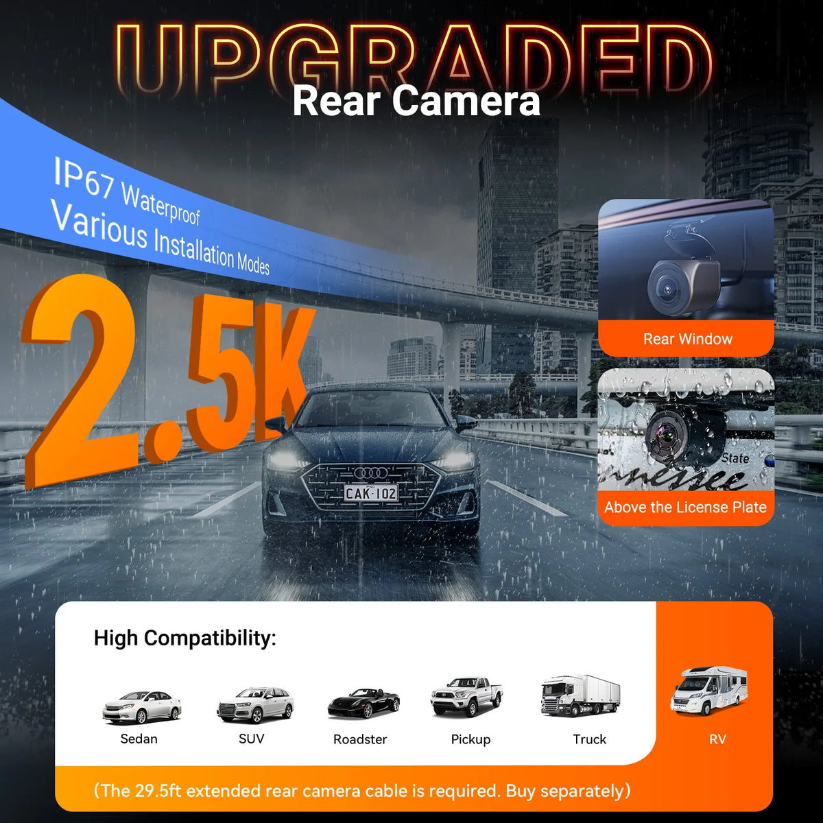 Vantrue N4S DashCam 3 Channel WiFi STARVIS 2 2.7K+1440P+1440 Waterproof Rear Camera HDR IR Night Vision GPS 24h Packing Mode