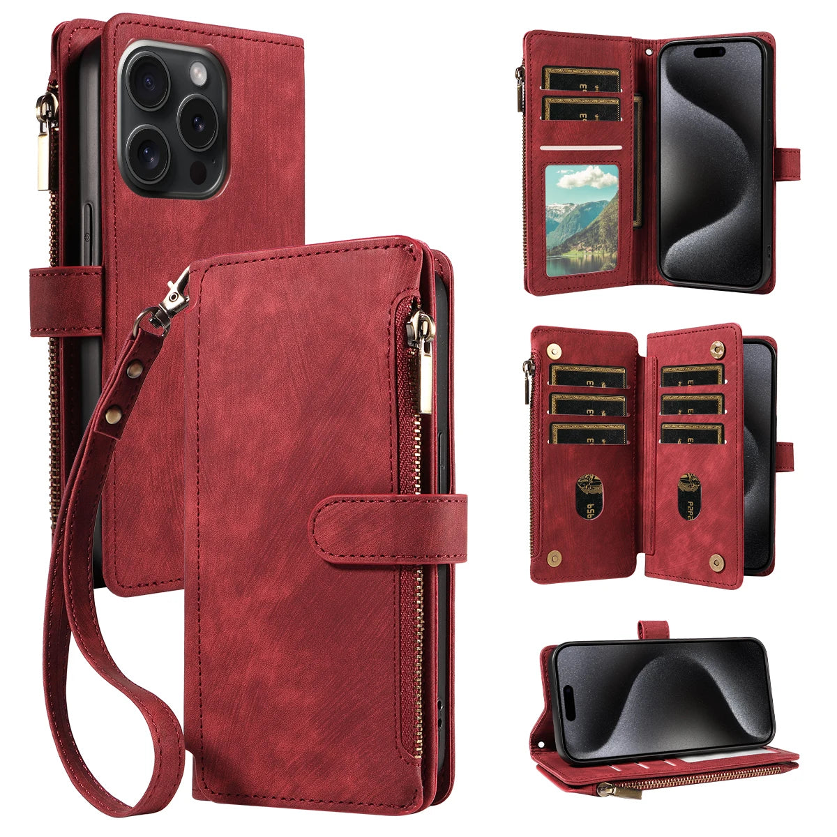 PU Leather Phone Case for Samsung Galaxy S25Edge Ultra S24 S23 S22 S21 S20 S10 S9 S8Plus FE Note20 Flip Wallet Style Phone Cover