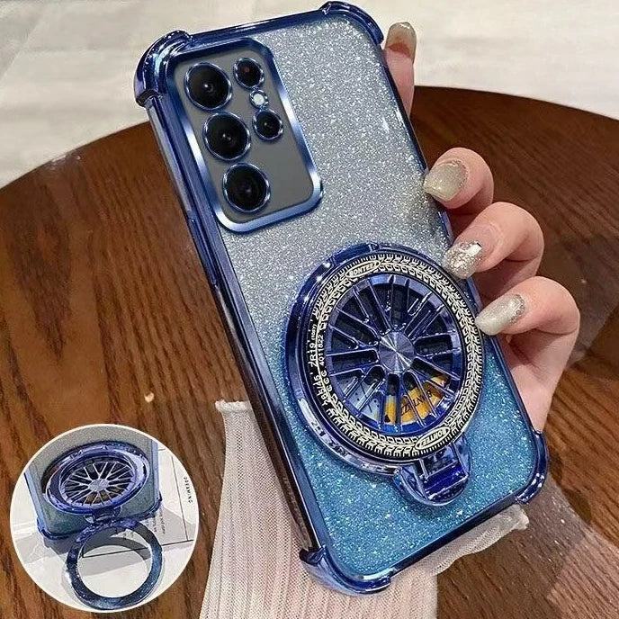For Google Pixel 10 9 9A 9 10 Pro XL 10A 7 7A 8 8A Glitter Plating Bracket For Magsafe Case Magnetic Gyro Holder Stand Cover