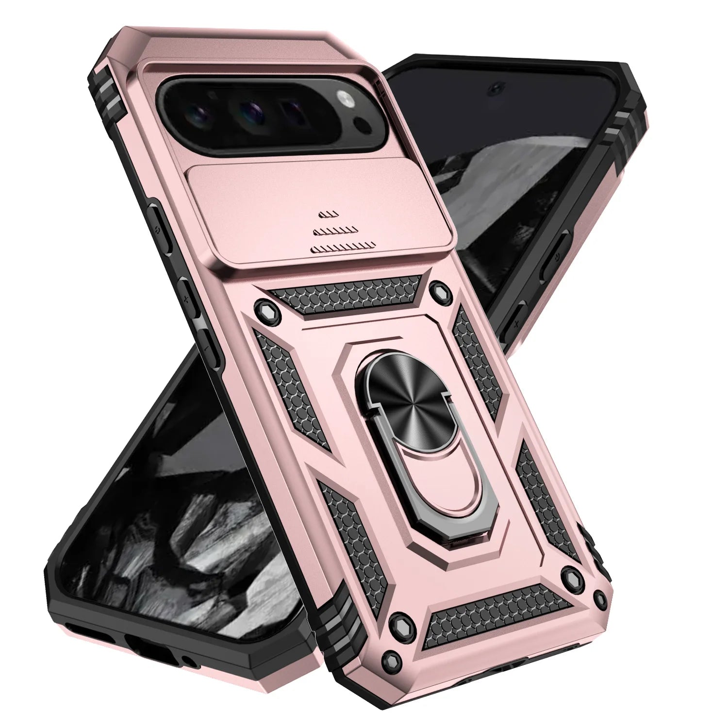 Armor Ring Bracket holder Case for Google pixel 10 Pro 9 ProXL 8 7 6 Pro XL 10A 9A 8A 7A 6A Shockproof lens Slide Protect Cover