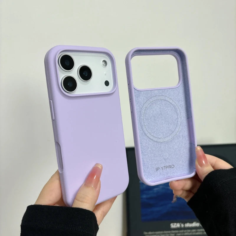 Liquid Silicone Magnetic For Magsafe Case For iPhone 17 Air 17E 16 15 14 13 12 11 Pro Max Plus Wireless Charge Matte Solid Cover