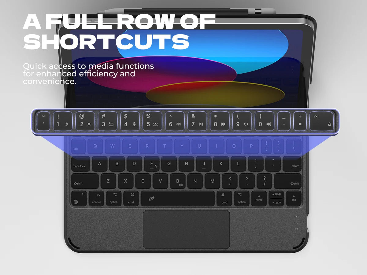 For iPad 11th (A16)/10th Generation Case with Keyboard Ultra-Thin Magnetic Detachable Keyboard Cover MultiTouch Trackpad Backlit