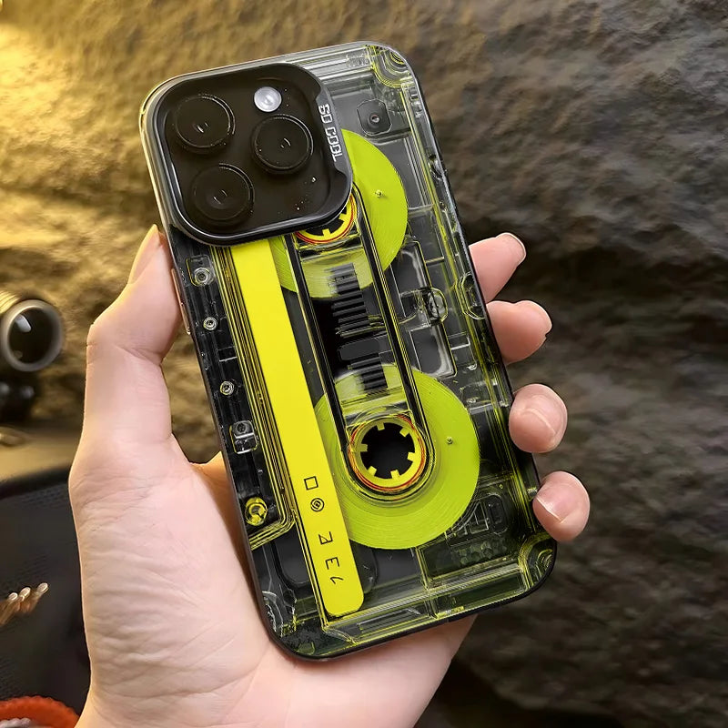 Unique cassette tape Creative Phone Case For iPhone 17 16e 16 15 14 13 12 11 mini Pro Max X XR XSMAX 8 Air Plus Anti Fall Matte