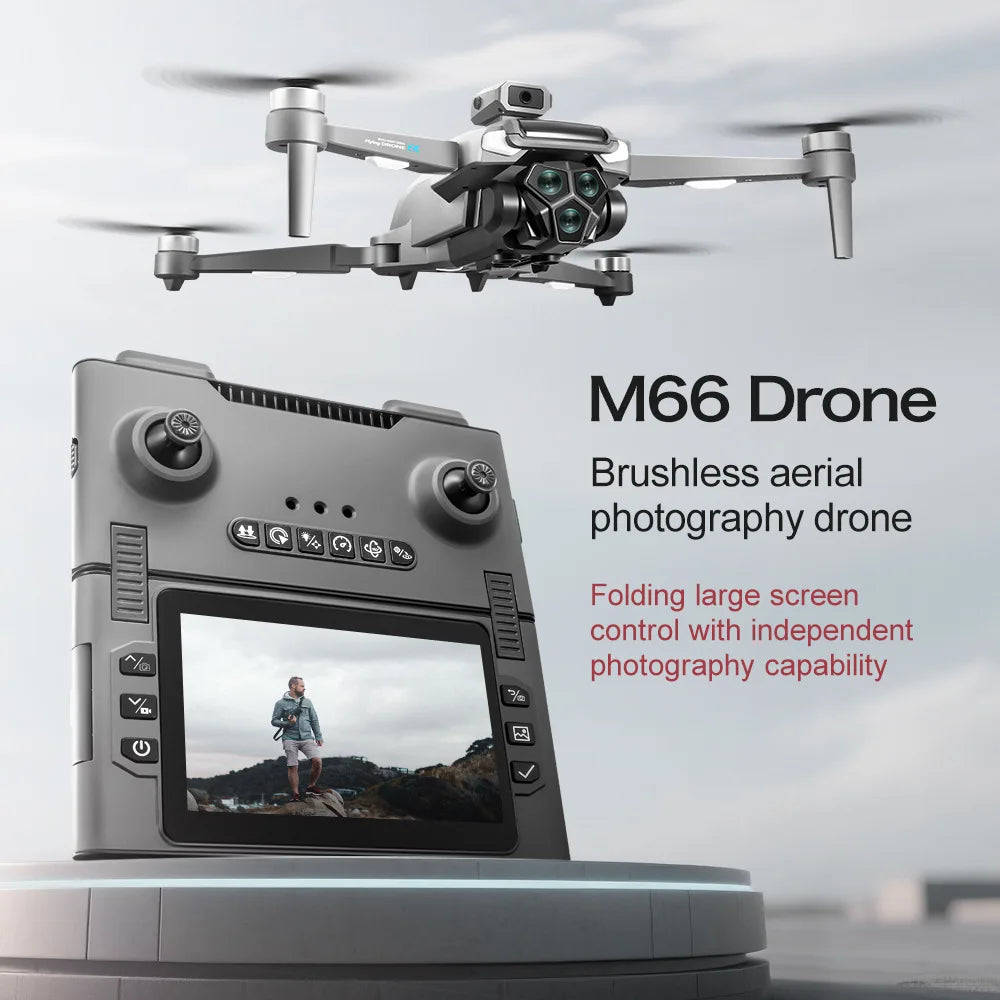2026 New M66 Drone HD Folding Remote Control With Camera And Screen 5G FPV Camera Quadcopter Brushless Motor RC Quadcopter