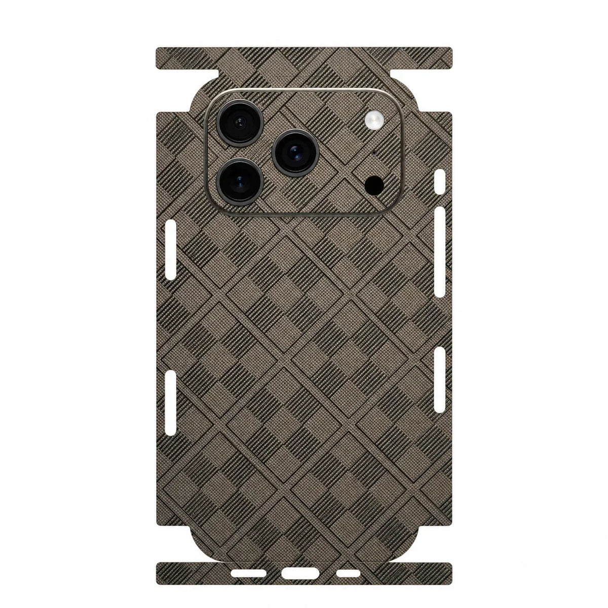 Faux Leather Full Wrap Skin for iPhone 17 16 15 14 13 Pro Max Full Coverage Back Film Anti Scratch Protective Sticker