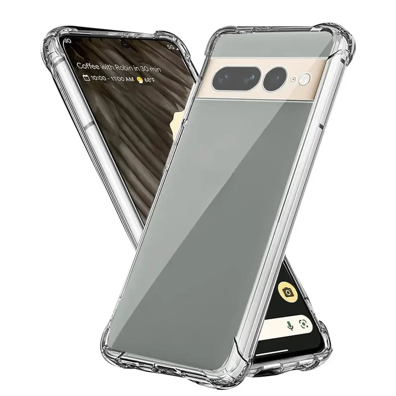 For Google Pixel 6A 7 7Pro Pro 8Pro 9 XL 9A 10 10ProXL 10Pro XL Case Protector Soft Silicone Phone Cover Clear Shockproof Airbag