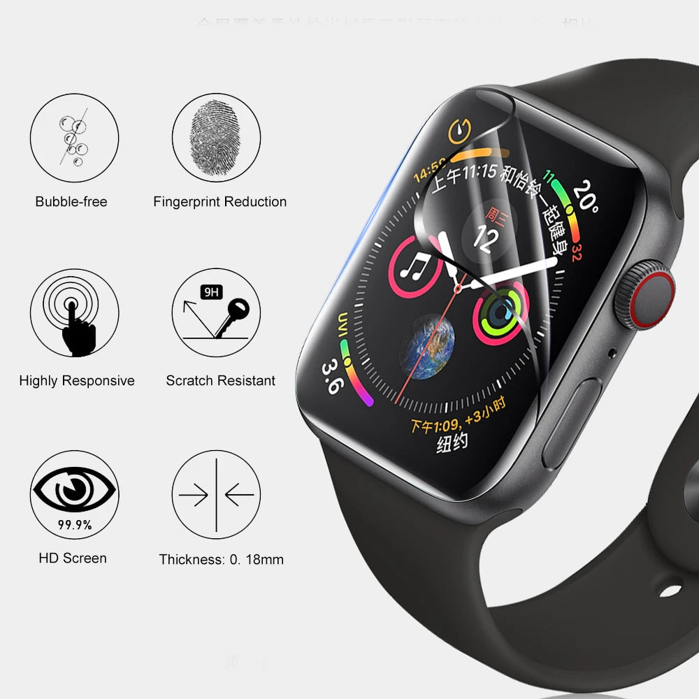 5PCS Screen Protector for Apple Watch Ultra 1 2 49MM 40MM 41MM 42MM 44MM 45MM 38MM soft Film for iWatch Series 9 8 7 6 SE 5