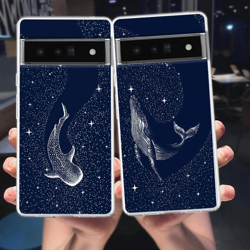 Killer Whale Orca Phone Case For Google Pixel 9 8 7 6 8A 7A 6A 5 4 5A 4A 3A Pro XL soft Clear Shell TPU Transparent Cover