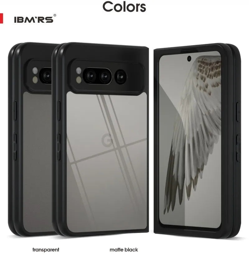 IBMRS for Google Pixel fold Case,Frosted transparent Shockproof Protection Case
