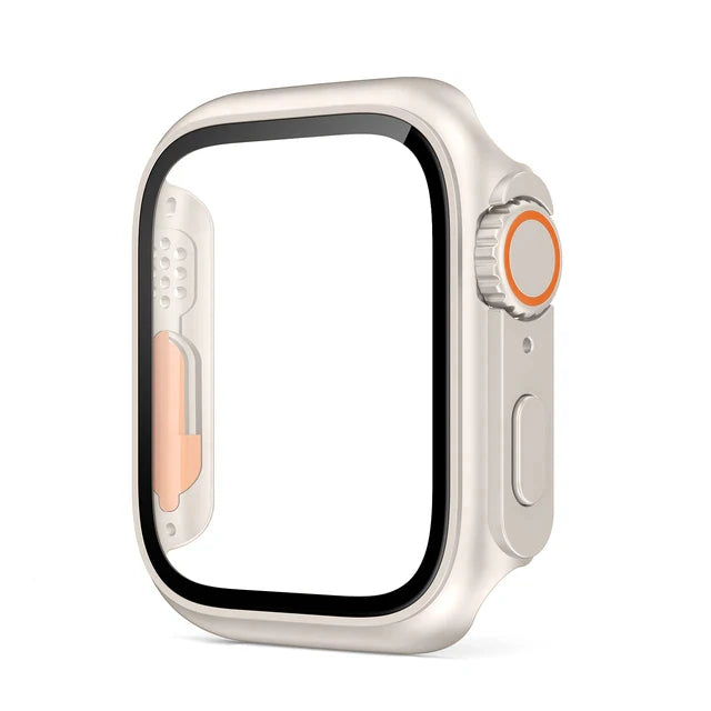 Glass+Case for Apple Watch 44mm 45mm 41mm 40mm 42mm 38mm Screen Protector Cover Change Ultra Bumper iWatch Series 9 8 7 SE 6 5 3