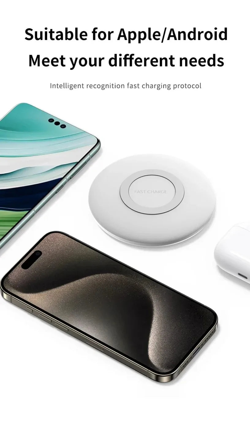 15W Fast Wireless Charger Pad For Samsung For Galaxy S25 S24 S23 S22 S21 Ultra Z Fold Flip 6 4 5 Note10 Note20 S10 Plus QI Pad