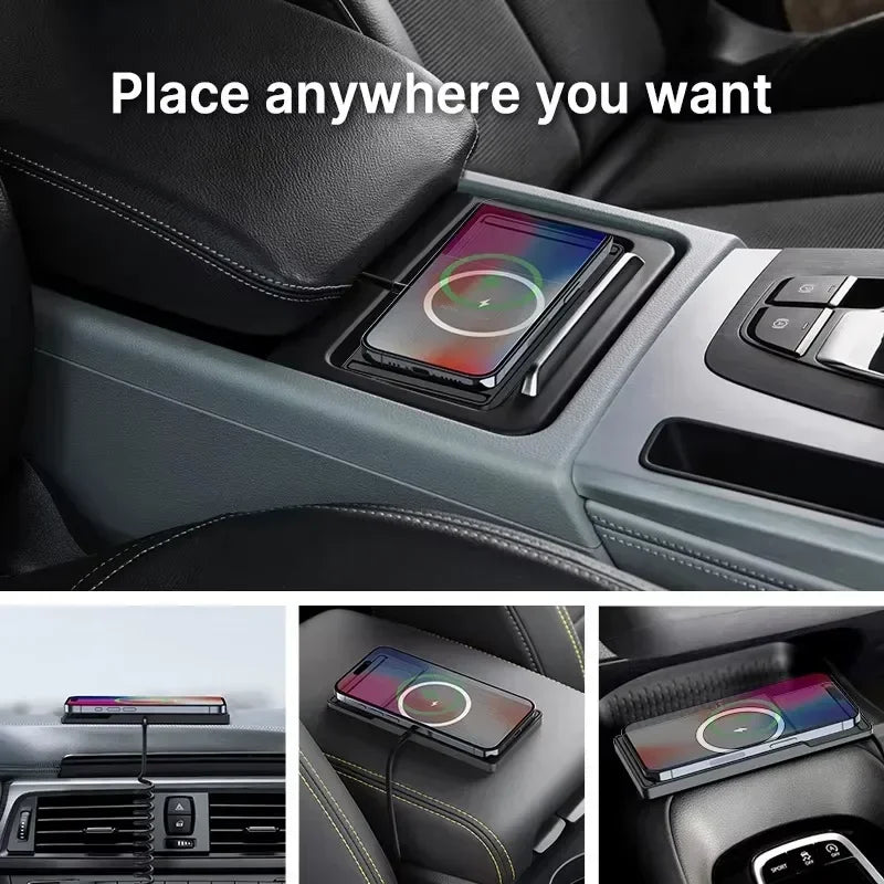 Car Wireless Charger Phone Pad for iPhone 17 16 15 14 13 12 Pro Max AirPods Samsung Xiaomi Airpods Pro 2 Fast Charging Station