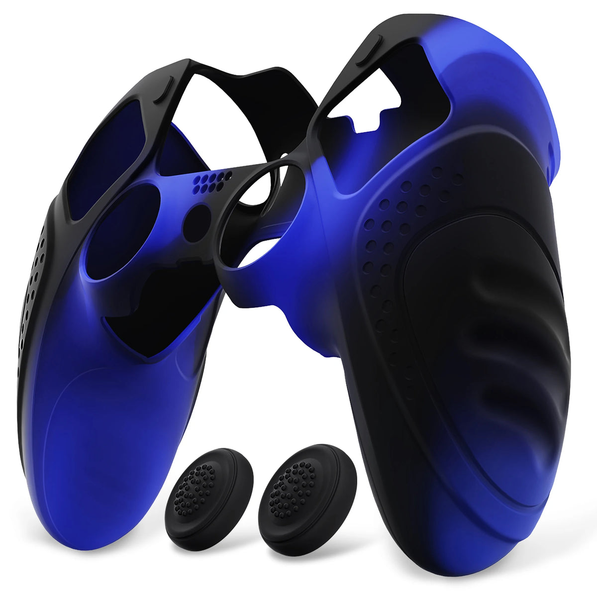 PlayVital Anti-Slip Silicone Cover for PS5 Edge Controller, Rubber Protector Case with Thumb Grip Caps - Guardian Edition Series