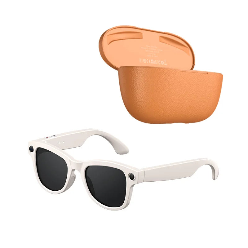 MOGCO Smart AI Glasses, 8MP Camera, Real-time Translation, 3600mAh Charging Case, 43.6g Ultra Lightweight Portable Eyeglasses