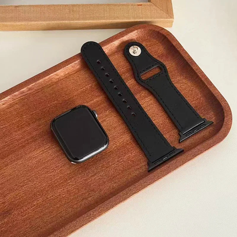 Leather straps For Apple watch 11 band 46mm 42mm 44mm 45mm 49mm 41mm 40mm correa bracelet iWatch series 10 8 9 5 6 SE 7 Ultra 3
