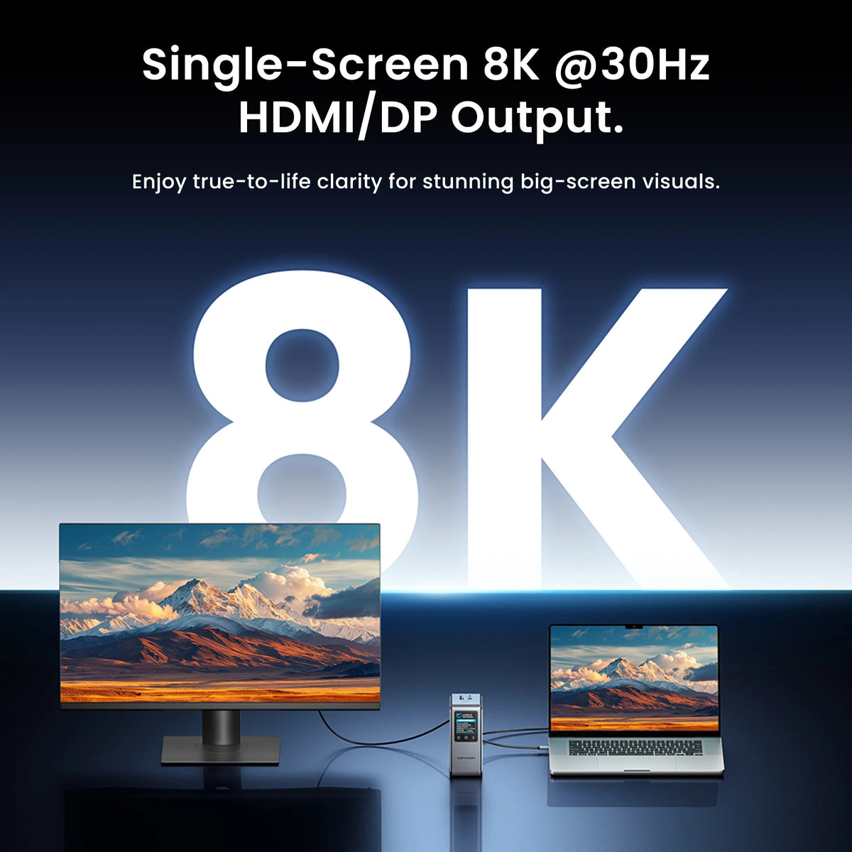 Vention Smart Screen 13 in 1 8K@30Hz USB C MST Docking Station Hub Triple Monito USB 3.2 10Gbps for MacBook Pro Windows Laptop