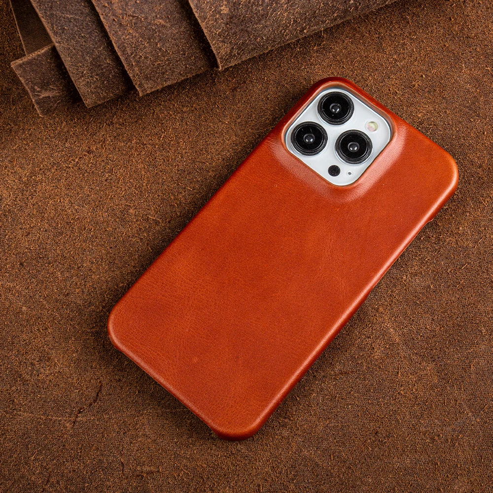 Genuine Leather Case For Iphone 14 Pro Max Cover Luxury Business Phone Aesthetic Vintage Retro For Iphone 13 12Pro 15 XR Coque