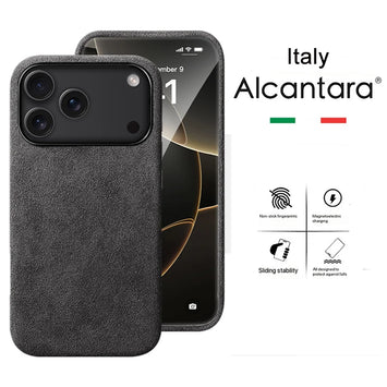 100% Italian Alcantara Magnetic Case for iPhone 17 Pro Max Air Luxury With Magsafe Cover Leather Phone Cases for iPhone 17Pro