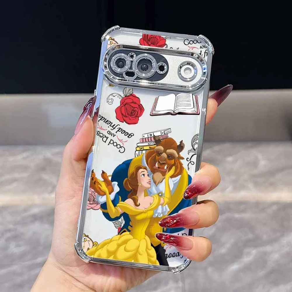 Beauty and the Beast Phone Case For Google Pixel 10A 9A 9 8A 8 7A 7 Pro XL Plating Drop-proof Transparent Soft Cover