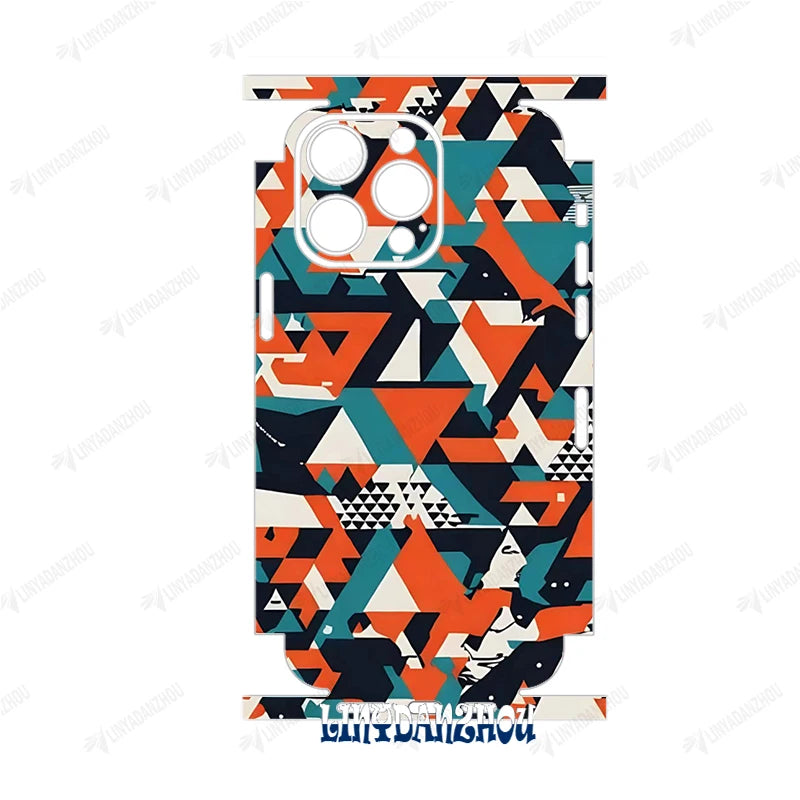 Colorful Decal Skin for iPhone 17 16 15 14 13 12 11 Pro XS Max XR Soft Back Screen Protector 3M Wrap with Side Skin Sticker