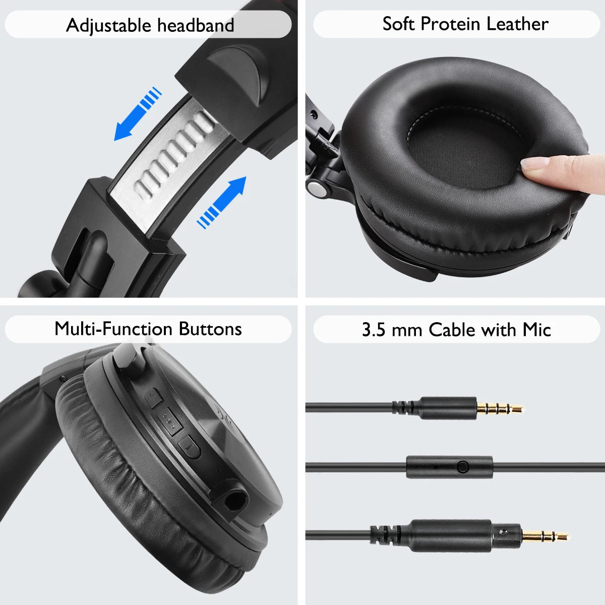 Oneodio Upgrade Pro C Wireless Bluetooth 5.2 Headphones Over Ear Type C Sport Bluetooth Headset With Mic Hi-Res Audio 110Hrs