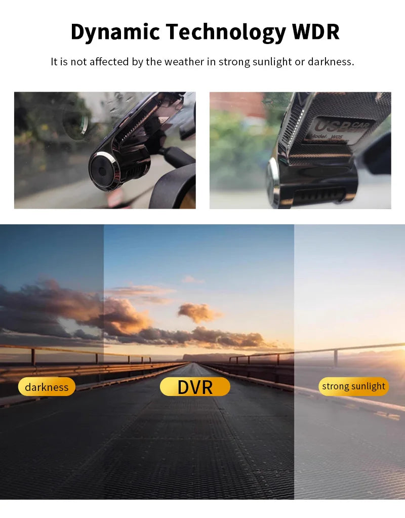 720P USB Dash Cam with ADAS & 170° Wide Angle – HDR/WDR Night Vision for Android Car Player