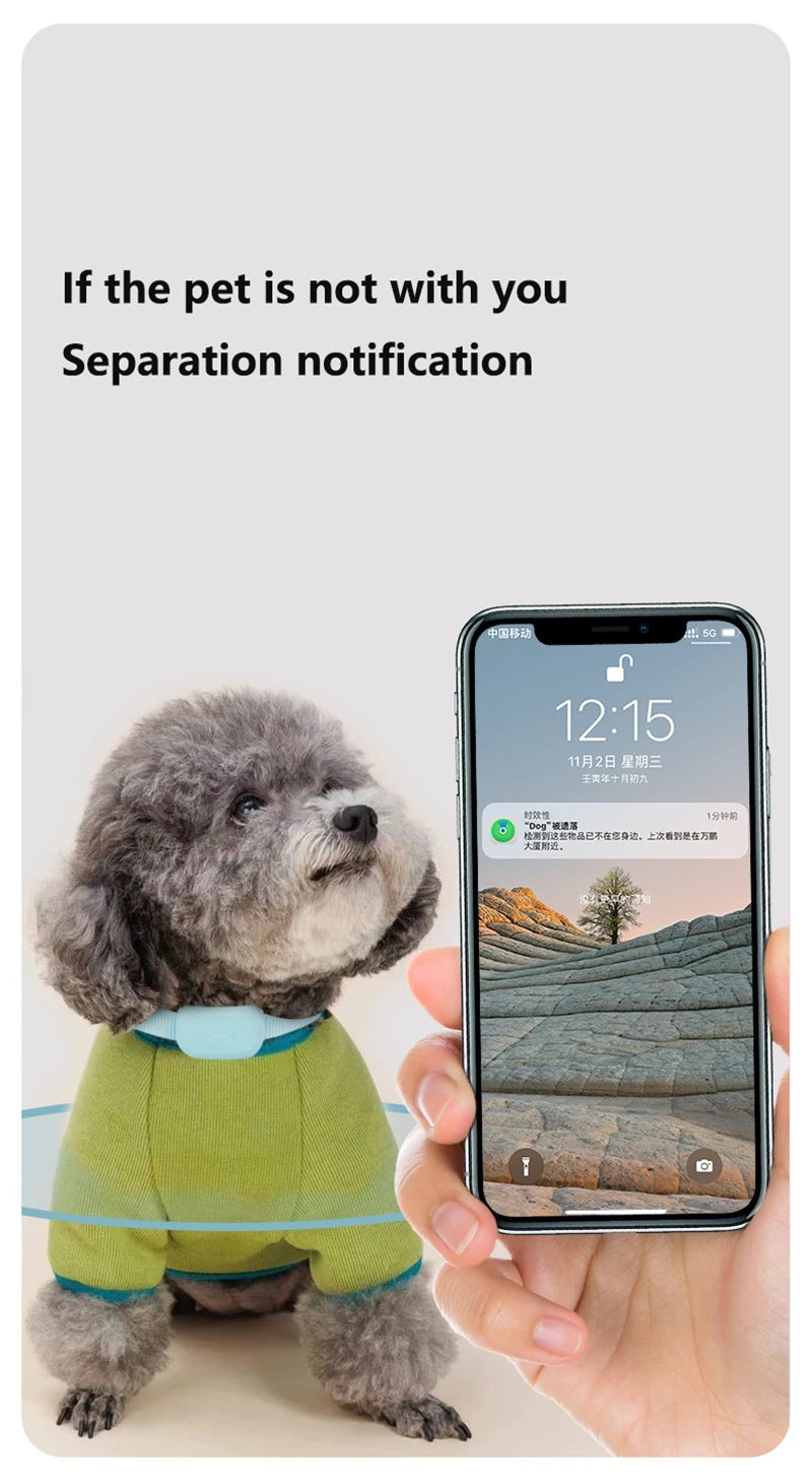 OnePlus Remote Pet GPS Tracker Real-Time Tracking Movement Alert Waterproof  AntiLost  Dog Cat Global Locator for Apple Find APP
